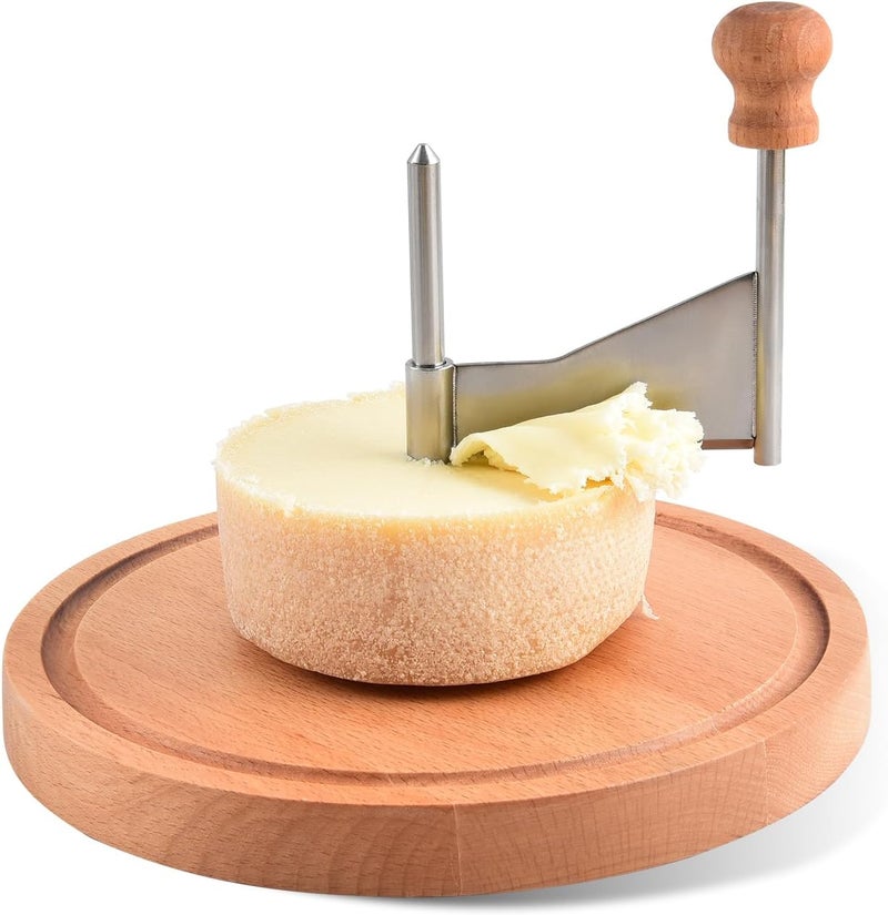 ShinianYa Girolle Cheese Curler Beech Wood-Stainless Steel - Best for Tete de Moine Curler and Chocolate Shavings and curls, Manual Handheld Cheese Slice & Shaver - Image 2